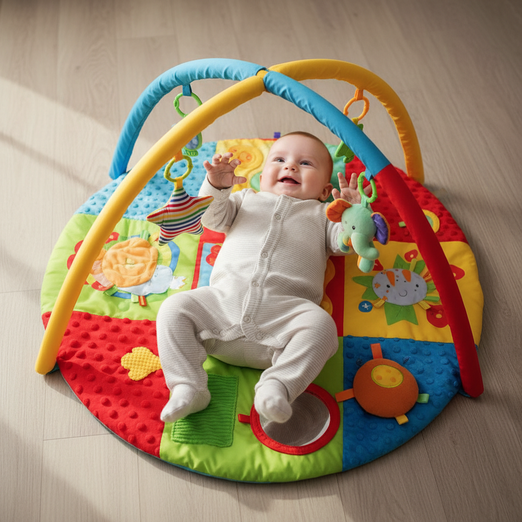 Tapis d'éveil avec bébé qui joue