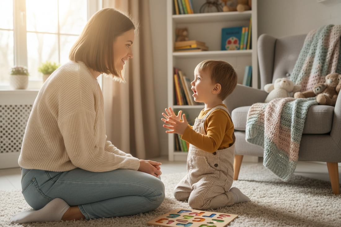 Maman discutant avec son enfant - développement du langage et communication 2-5 ans