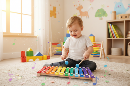 Xylophone Musical en Bois Bébé - Instrument Éveil 12 Mois+