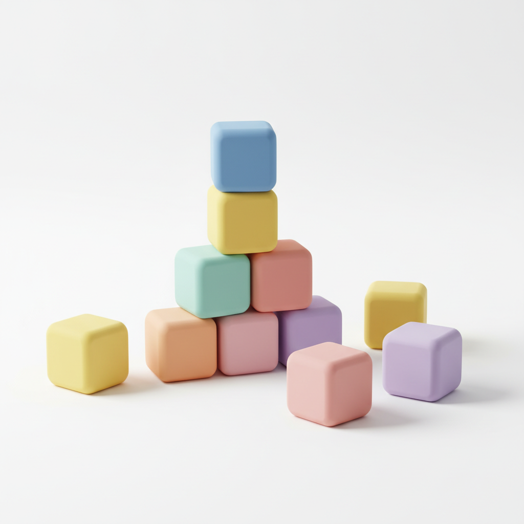 Cubes empilables sécuritaires pour bébés