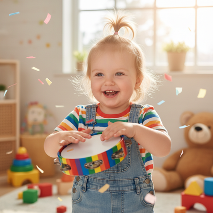 Enfant jouant avec un tambourin