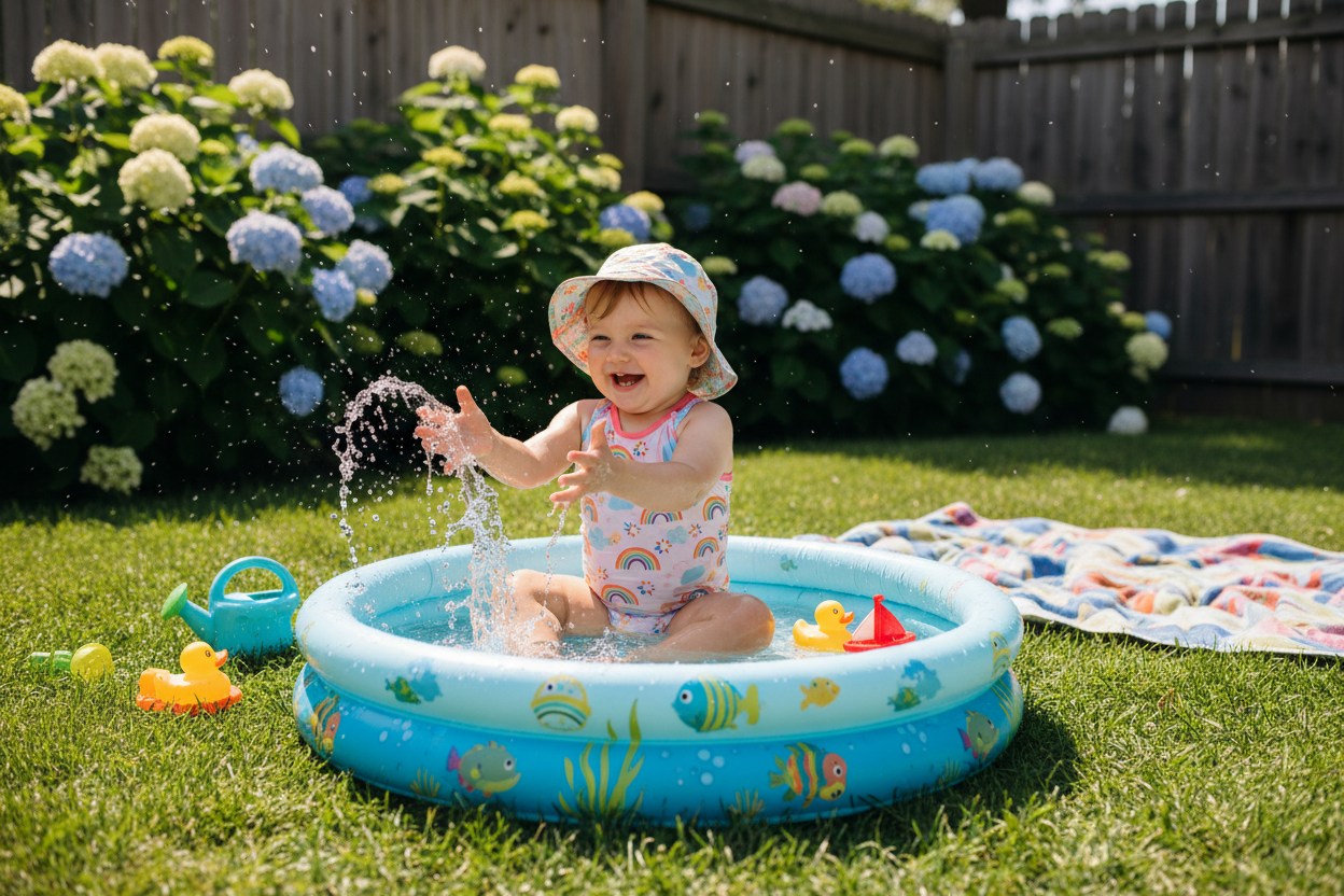 Pataugeoire Gonflable Bébé - Piscine Sécurisée 1-4 Ans