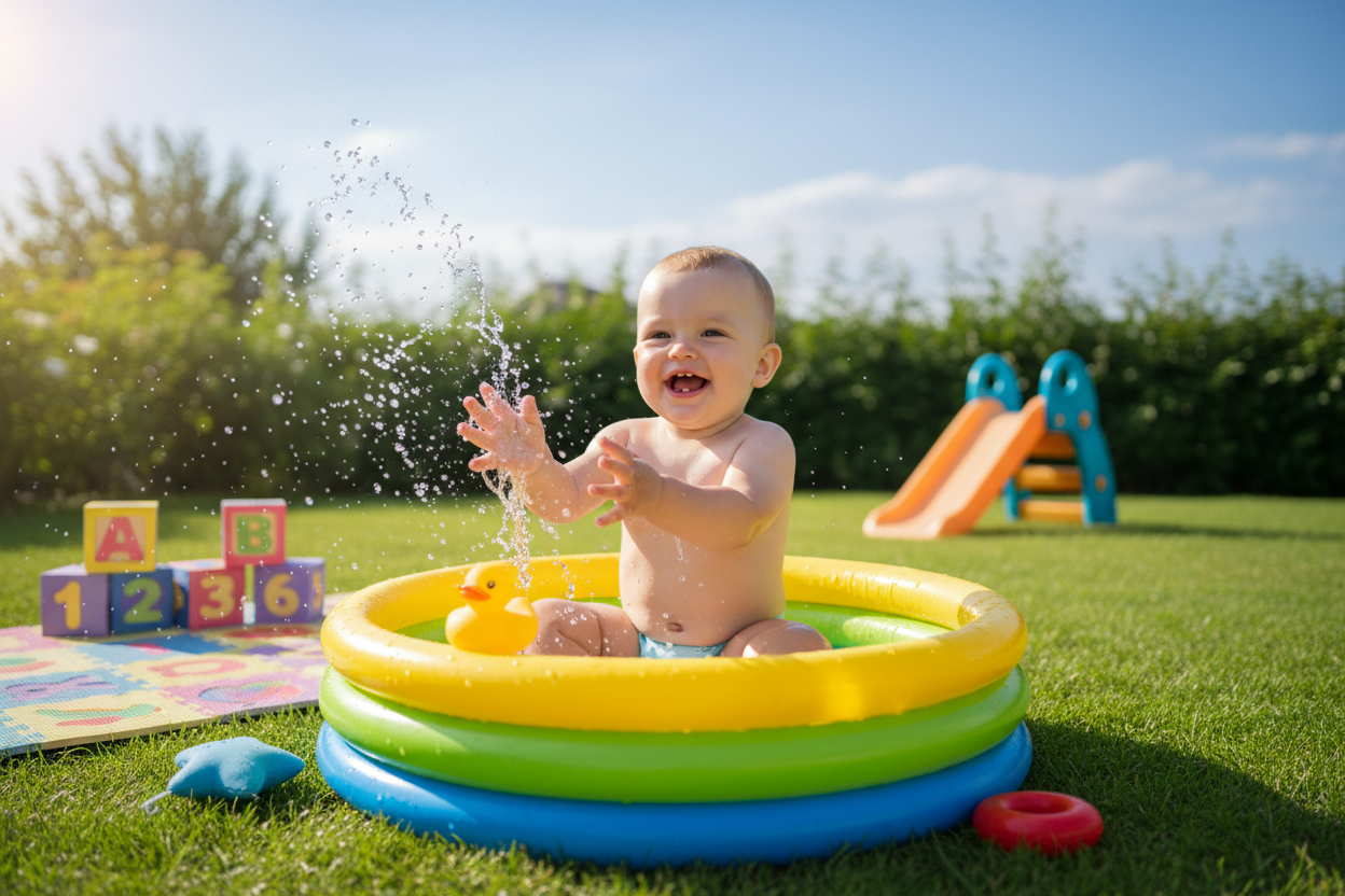 Pataugeoire Gonflable Bébé - Piscine Sécurisée 1-4 Ans