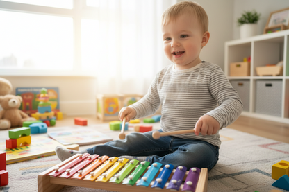 Xylophone Musical en Bois Bébé - Instrument Éveil 12 Mois+